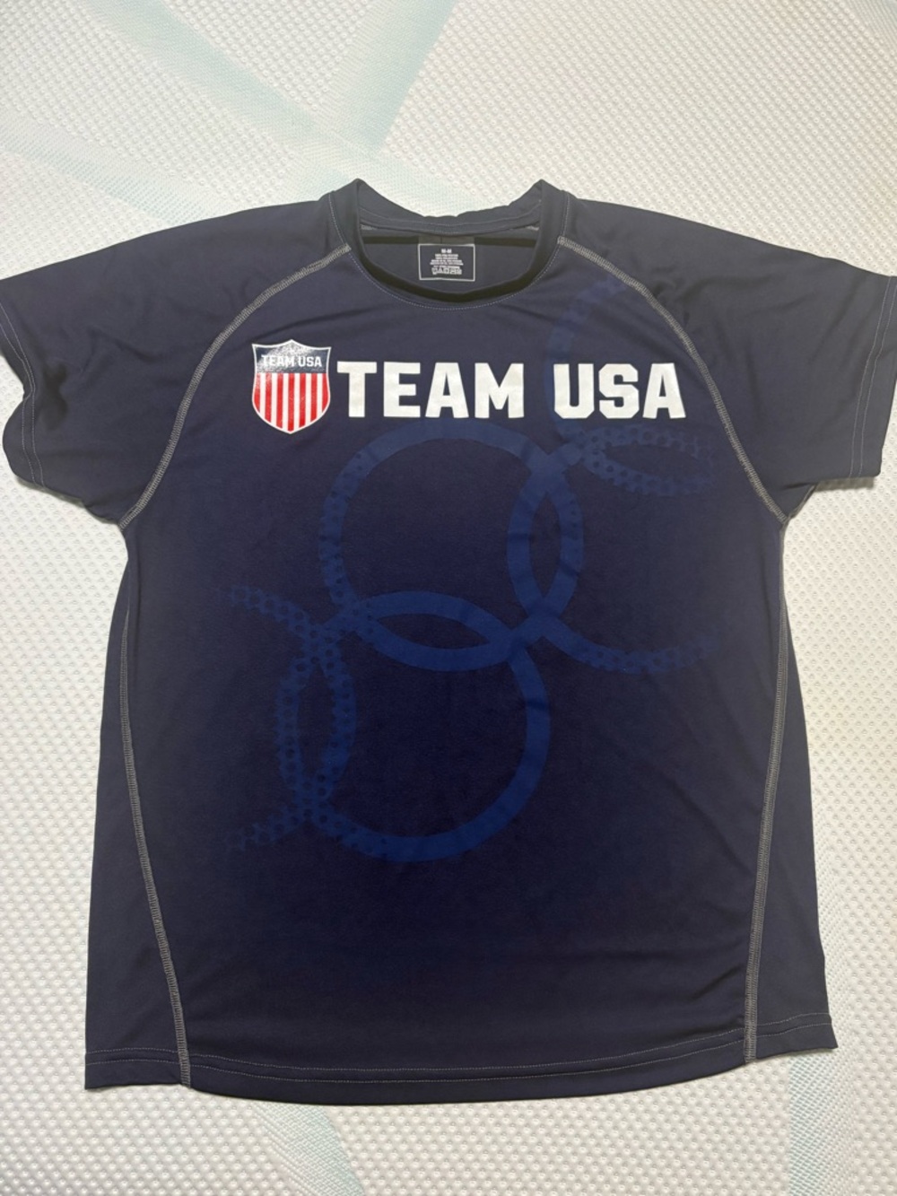 Official TEAM USA Navy Athletic Tee with Shield Logo